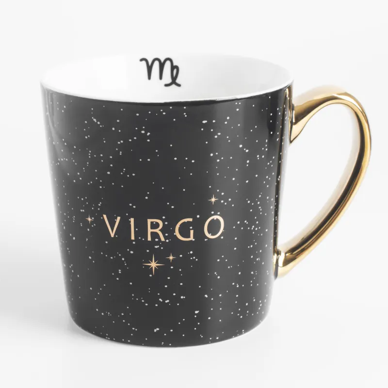 Кружка, 500 мл, фарфор N, черно-золотистая, Дева, Zodiac, image-0