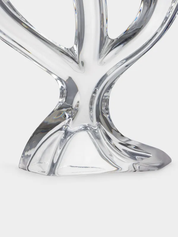 Подсвечник, 23 см, 3 тонкие свечи, на ножке, стекло, Clear, image-1