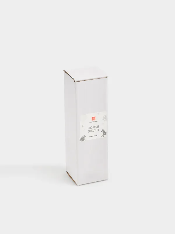 Подсвечник, 19 см, для тонкой свечи, на ножке, металл, серебристый, Конь, Horse silver, image-4