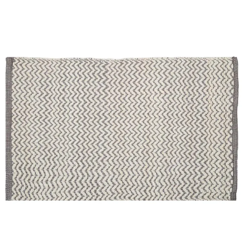 Коврик, 50х80 см, хлопок, бело-серый, Зигзаги с люрексом, Shiny threads