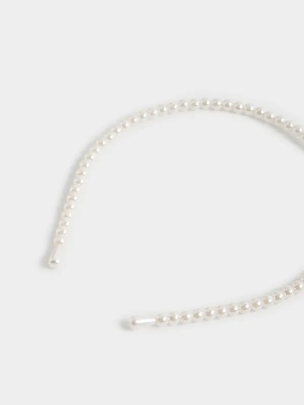 Ободок для волос, 13х14 см, Бусины, Pearl, image-2