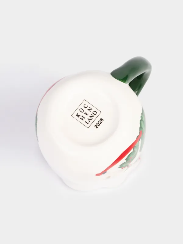 Кружка, 360 мл, керамика D, Лошадка с елкой, Сhristmas green, image-4