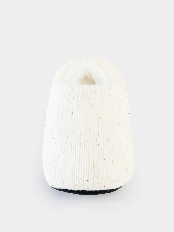 Тапочки-носки вязаные утепленные с люрексом, Knitted soft, image-2