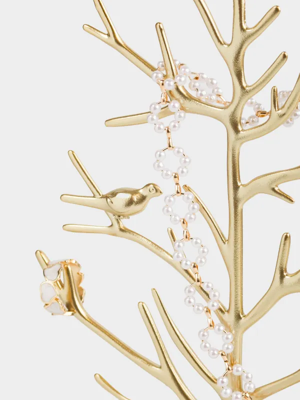 Держатель для украшений, 30 см, металл, золотистый, Дерево с птицами, Magic tree, image-6