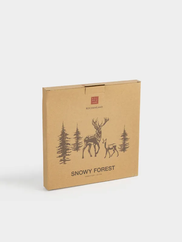 Тарелка обеденная, 27 см, Олени в лесу, Snowy forest, image-5