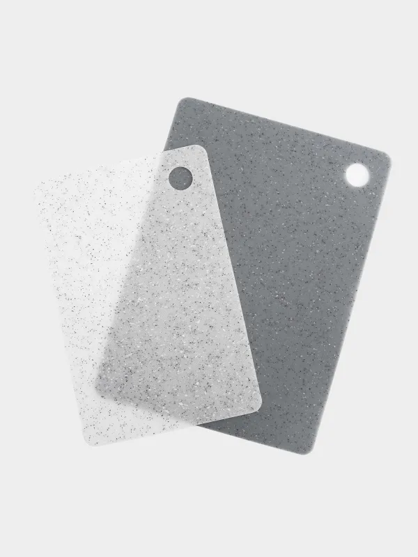 Доска разделочная, 19/24 см, 2 шт, пластик, прямоугольная, серая, в крапинку, Speck, image-1