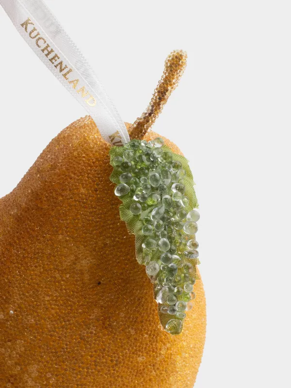 Игрушка елочная, 12 см, пенопласт, желтая, Груша, Fruits, image-1