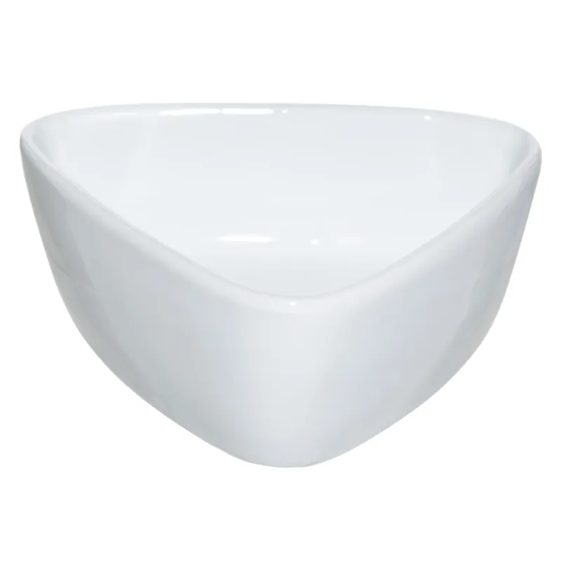 Набор для закусок, 3 пр, на подставке, керамика/дерево, белый, Треугольники, Noble tree, image-2