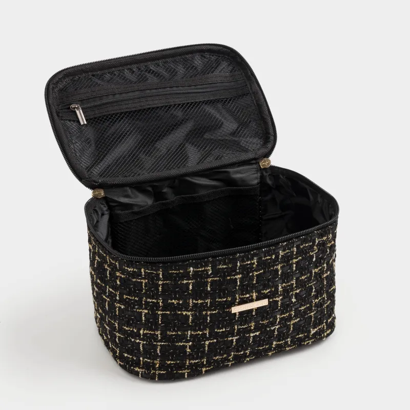 Косметичка, 20x15 см, с ручкой, твид, черная, Wenal, image-5