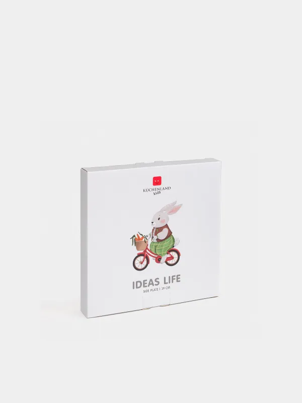 Тарелка закусочная, 19 см, Кролик на велосипеде, Ideas life, image-5