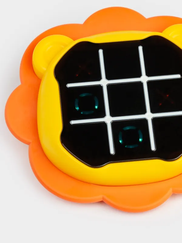 Игрушка развивающая, 14х13 см, электронная, пластик, оранжевая, Крестики-нолики, Лев, Game, image-3