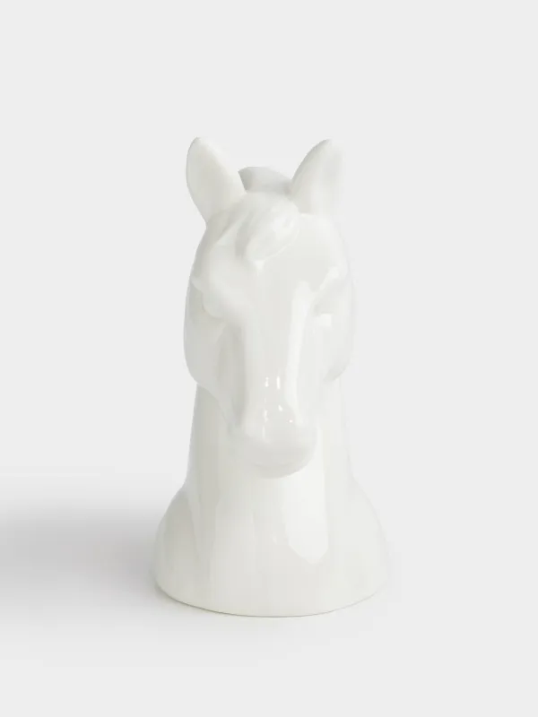 Светильник декоративный, 12 см, фарфор P, молочный, Голова лошади, Horse milky, image-1