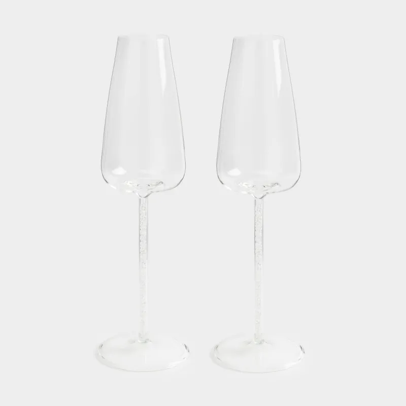 Бокал для шампанского, 270 мл, 2 шт, стекло Б/стразы, Sorento crystal