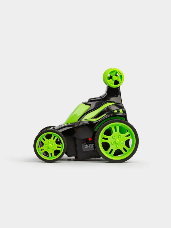 Игрушка, 12х11 см, радиоуправляемая, пластик, зеленая, Машина-перевертыш, Kids cars, image-1