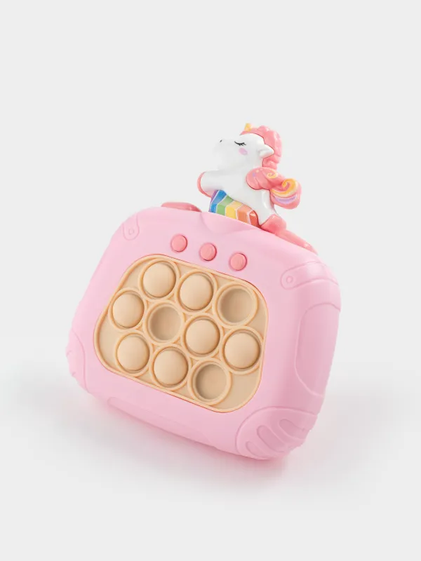 Игрушка развивающая, антистресс, 12х14 см, электронная, пластик, розовая, Единорог, Unicorn, image-3