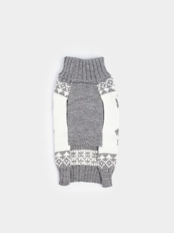 Свитер для животных, 32 см, р. S, акрил, серо-белый, Олени, Fashion pet, image-0