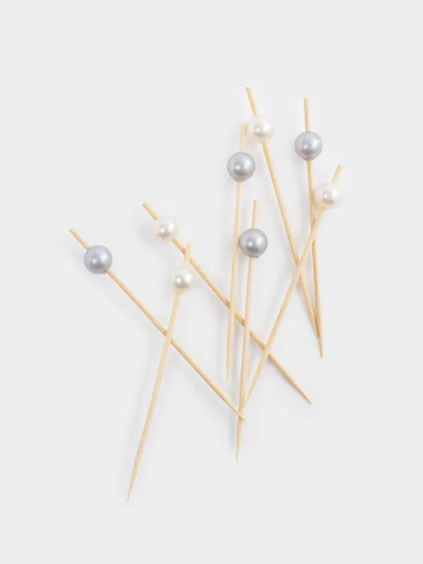 Шпажка для канапе, 9 см, 20 шт, бамбук, серая/белая, Жемчужина, Elegant details, image-2