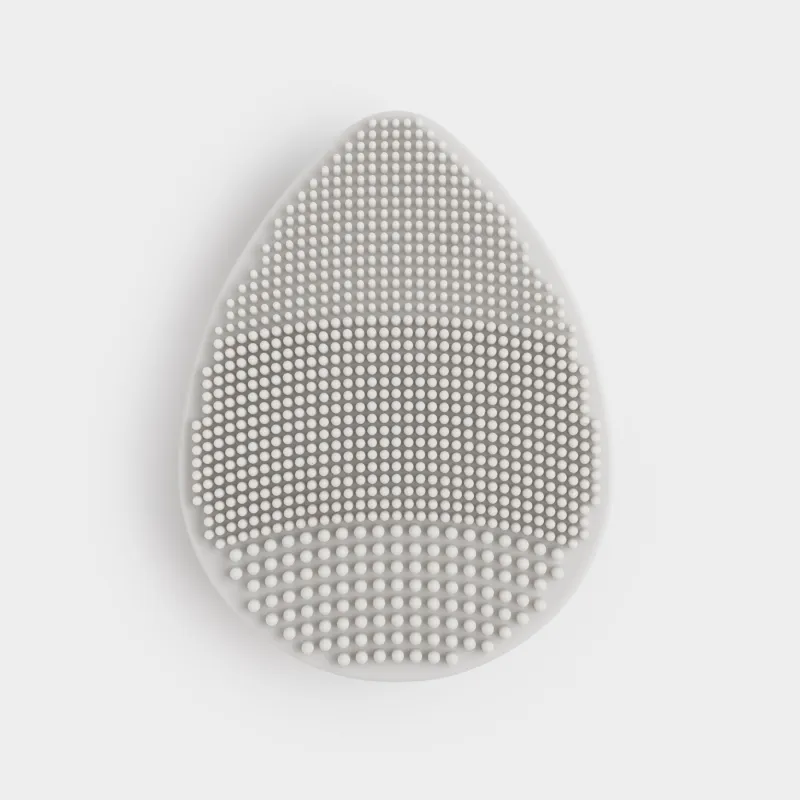 Щетка для очищения лица, 9 см, массажная, на присоске, силикон, серо-голубая, Капля, Manny