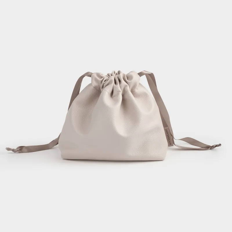 Косметичка, 25х20 см, на завязках, полиуретан, бежевая, Memo