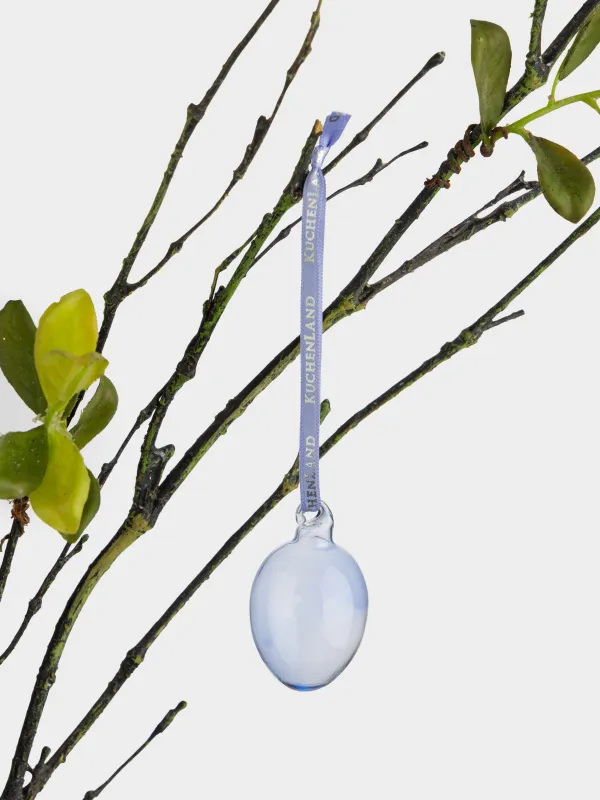 Подвеска декоративная, 4х6 см, стекло, голубая, Flora Easter, image-2