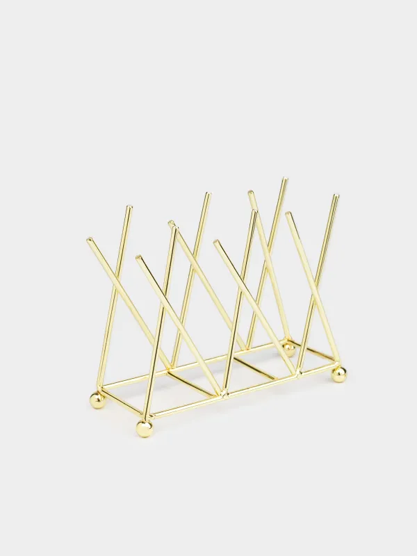 Салфетница, 14 см, металл, золотистая, Twist gold, image-2