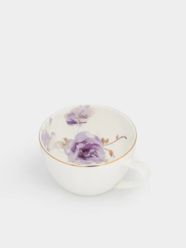 Кружка, 480 мл, фарфор F, белая, с золотистым кантом, Розы, Bloome, image-2