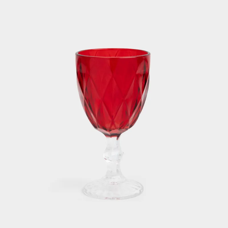 Бокал-кубок для вина, 300 мл, стекло Р, красный, Rhomb color