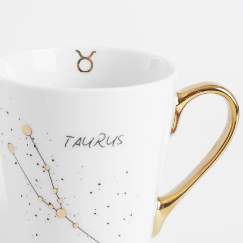 Кружка, 400 мл, фарфор N, молочно-золотистая, Телец, Zodiac, image-3
