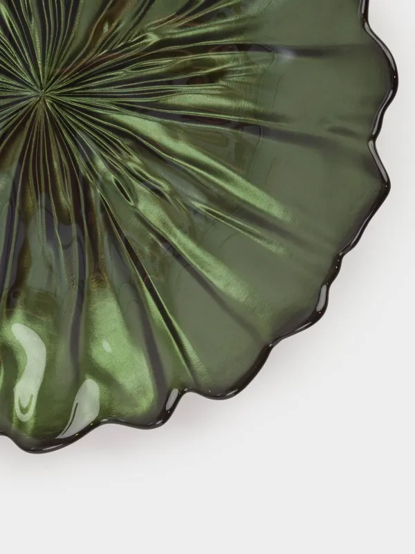 Тарелка закусочная, 21 см, стекло, зеленая, Verge, image-4