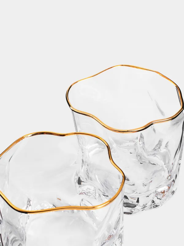 Стакан для виски, 245 мл, 2 шт, с золотистым кантом, Slalom gold, image-3