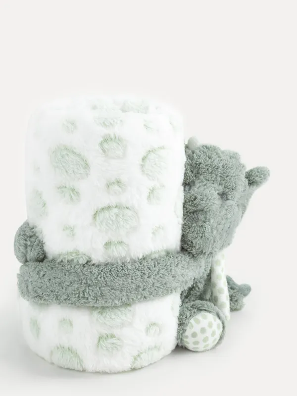 Плед с игрушкой, 78х96 см, полиэстер, зеленый, Динозавр, Dino, image-1