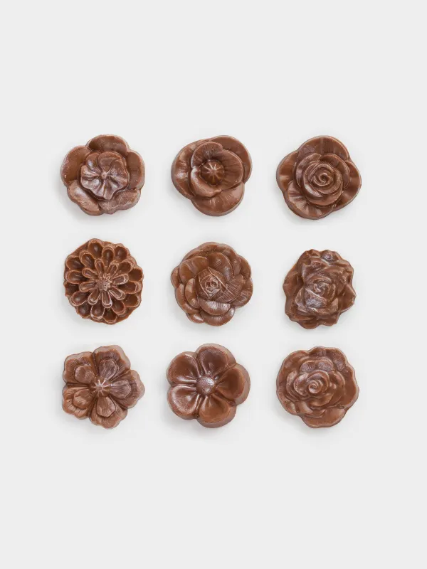 Шоколад, 90 гр, 9 шт, молочный, бельгийский, Цветы, Handmade chocolate, image-0