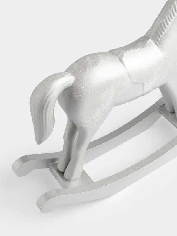 Статуэтка, 22 см, дерево, серебристая, Лошадка, Antique horse, image-3