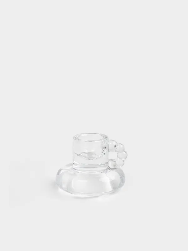 Подсвечник, 7x5 см, для тонкой свечи, с ручкой, стекло, Clear, image-0