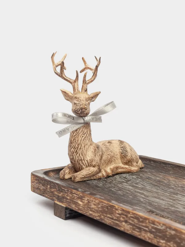 Блюдо сервировочное, 28х12 см, на ножках, дерево/полирезин, прямоугольное, Олень, Noble tree, image-3