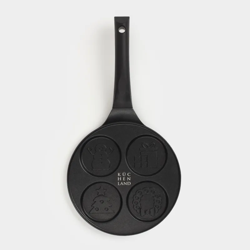 Сковорода для яиц и оладий, 21 см, 4 отд, с покрытием, алюминий, Новогодние атрибуты, Action, image-1