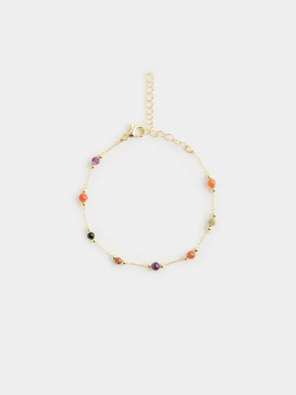 Браслет, 25 см, металл/пластик, золотистый, Бусины, Jewelry, image-0