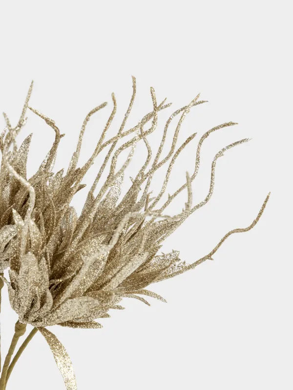 Ветка декоративная, 30 см, пластик/бумага, шампань, Цветы, Sparkle decor, image-2