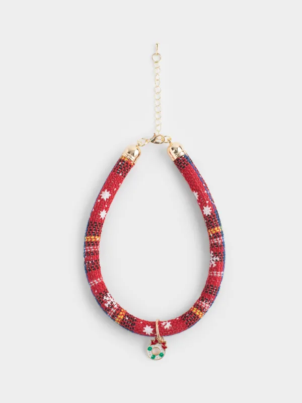 Ошейник для животных, 25/30 см, полиэстер/металл, Christmas pet, image-0