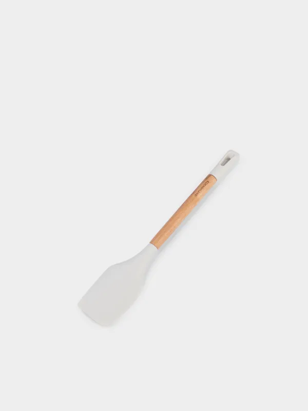 Лопатка-шпатель, 33 см, силикон/дерево, молочная, Somerset, image-2