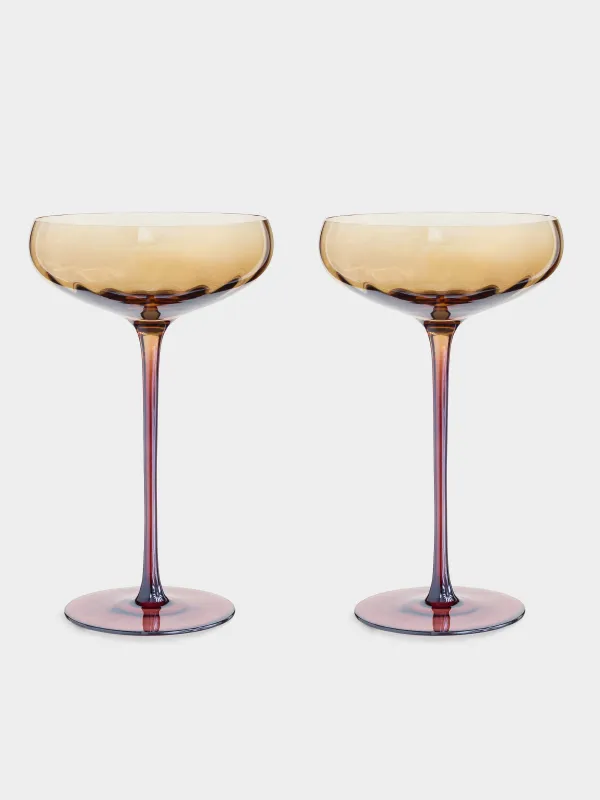 Бокал-креманка для шампанского, 220 мл, 2 шт, стекло, янтарно-коричневый, Filo R color, image-0