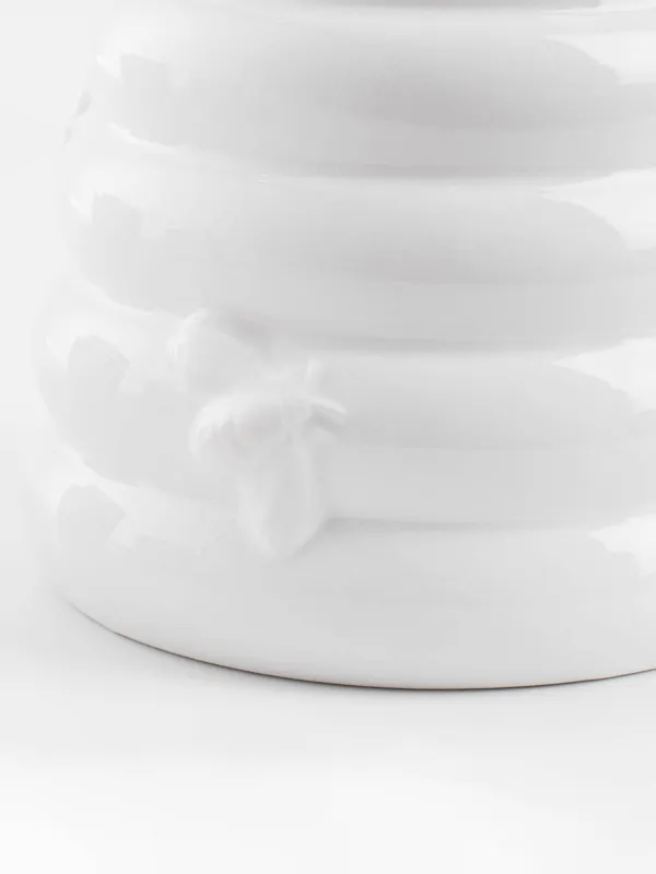 Банка для меда, 650 мл, с ложкой, керамика/сталь, молочная, Пчелы, Honey, image-5