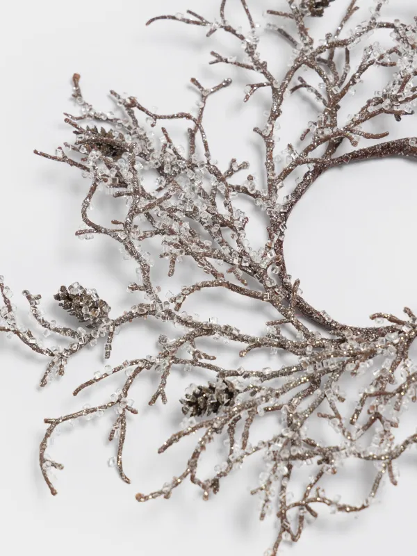 Венок для свечи, 26 см, Ледяные ветки, Crystal decor, image-1