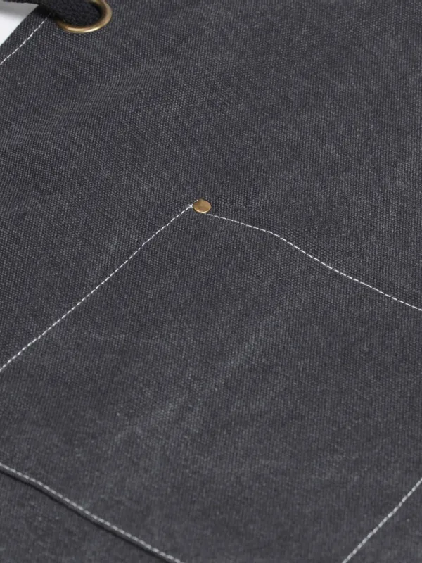 Фартук, 58х78 см, с карманами, терилен/хлопок/искусственная кожа, черный, BBQ, image-4