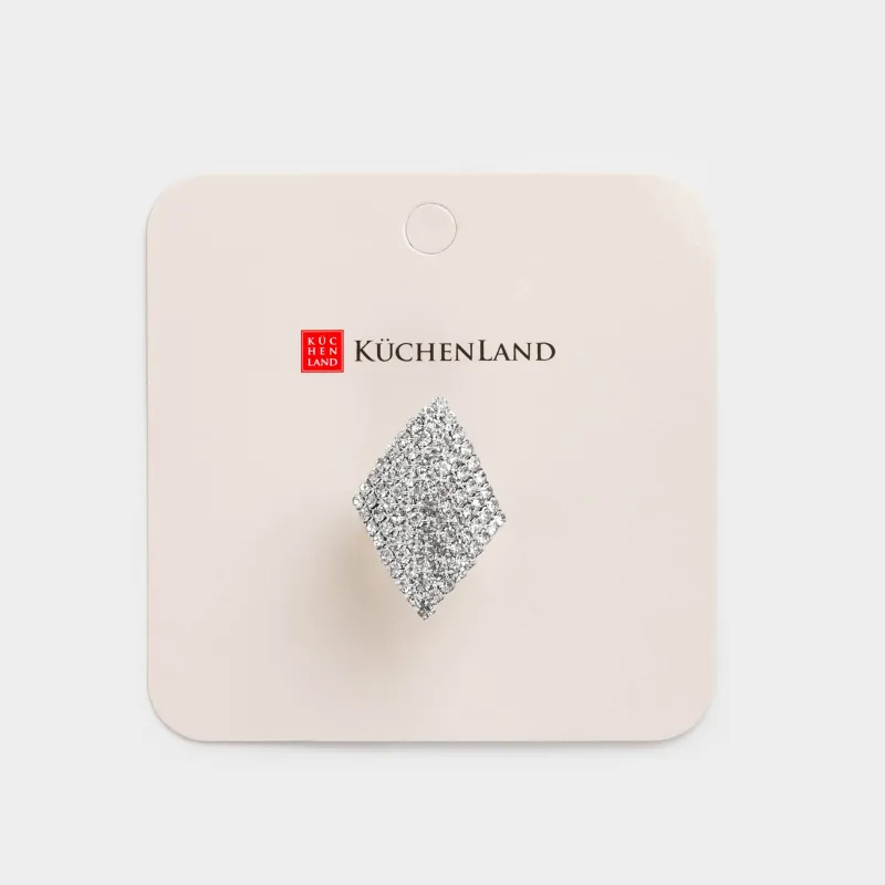 Кольцо, р. S-M, единый размер, металл, серебристое, Кристаллы, Jewelry crystal, image-4