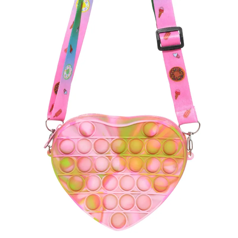 Игрушка-антистресс Pop-it, 15 см, силикон, цветная, Сумка сердце, Pop-it, image-1