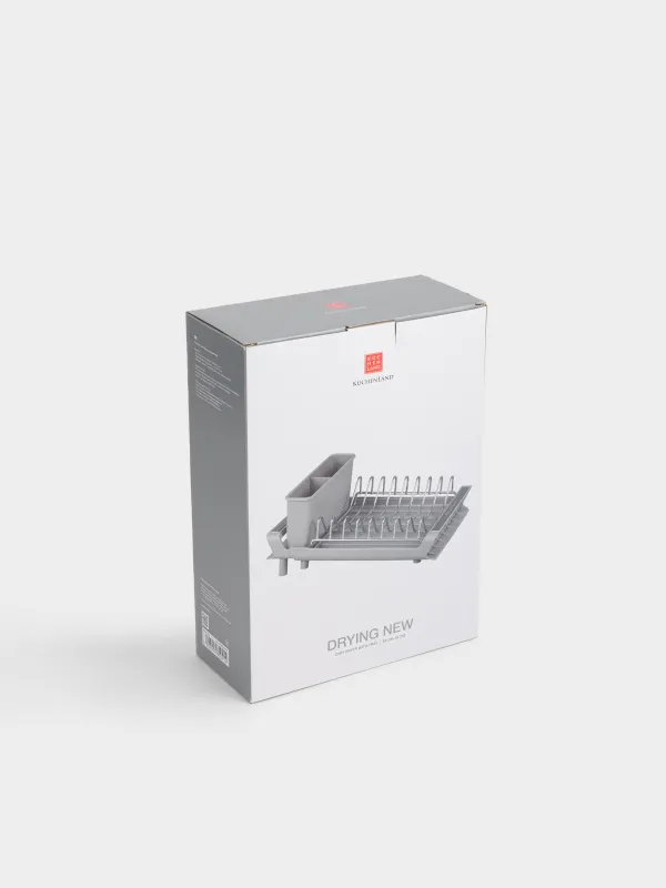 Сушилка для посуды, 28/47х20 см, с раздвижным поддоном, сталь/пластик, серая, Drying new, image-5