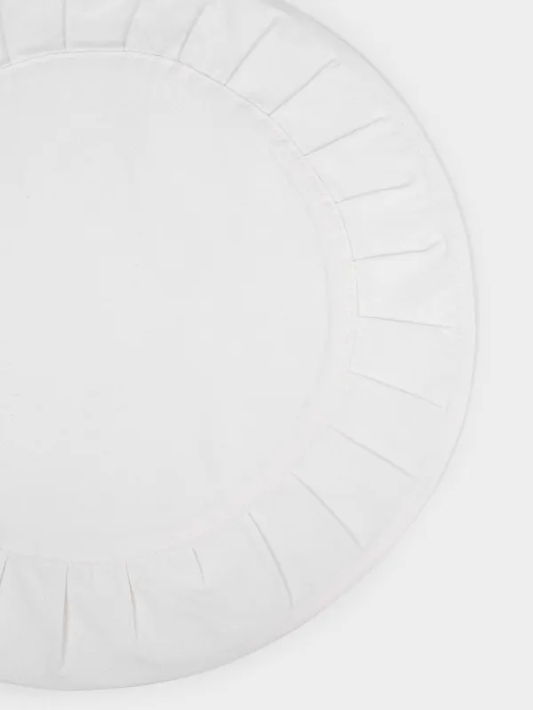 Салфетка под приборы, 38 см, хлопок, круглая, молочная, Волнистые края, Color wavy, image-3