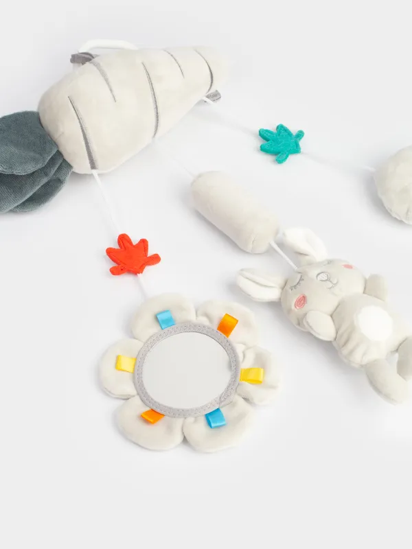 Игрушка, 40х27 см, развивающая, подвесная, полиэстер, серая, Морковка, Cradle, image-2