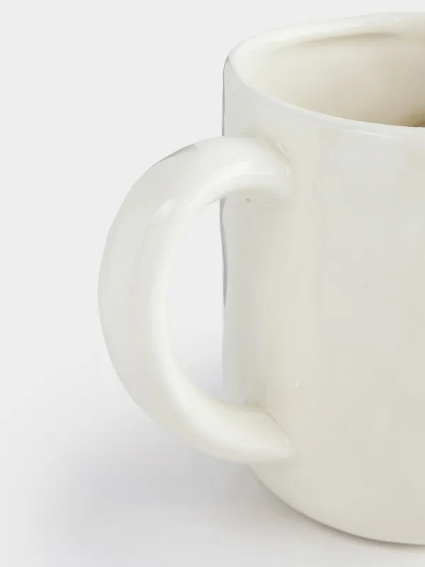 Кружка, 420 мл, керамика, молочная, Енот, Slight frost, image-3